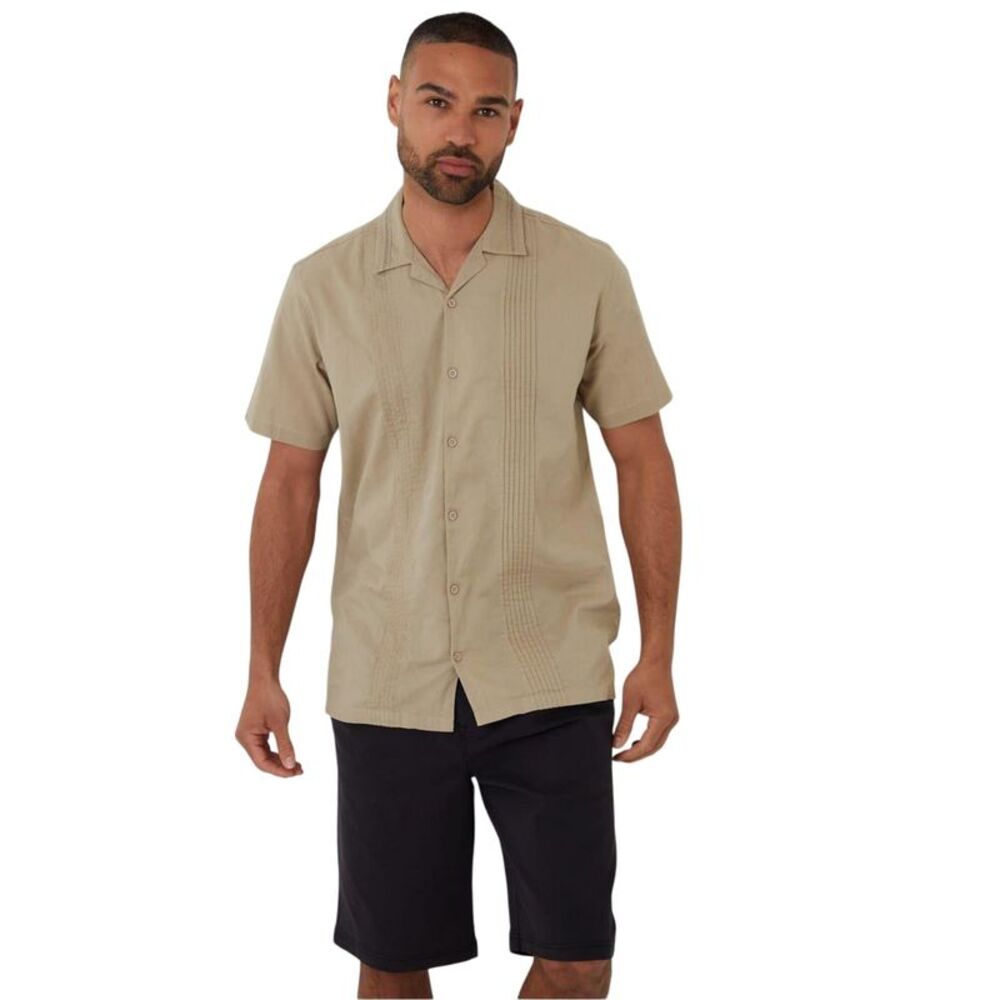 Threadbare Mens Urmston Shirt / Stone